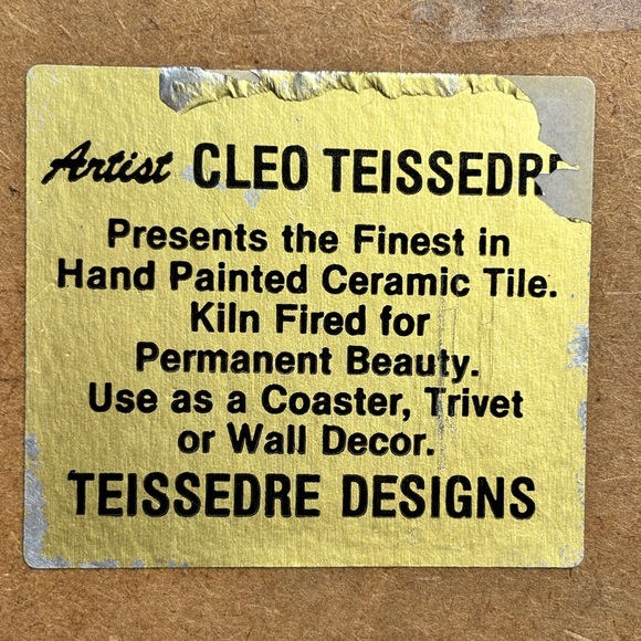 Artist ,Cleo Teissedre Hot Air Balloons Hand Painted Ceramic Tile - Picture 6 of 7